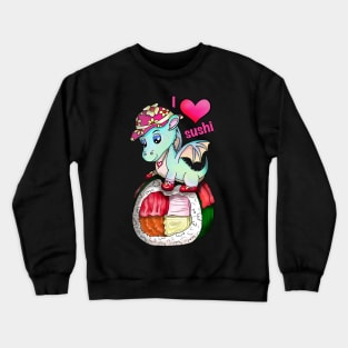 kawaii sushi pretty dragon roll Crewneck Sweatshirt